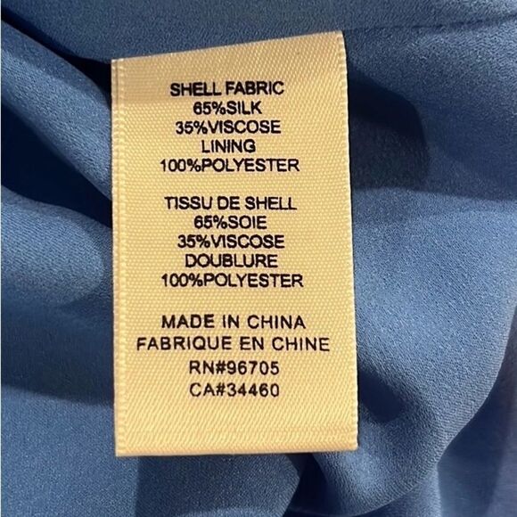 Rebecca Taylor nova dot clip long sleeve wrap dress in blue silk blend size 6 - Picture 9 of 13